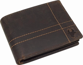 Save Today Event Cazoro Bifold Wallets For Mens Distressed Genuine Leather Rfid Protected Classic Billfold Vintage Wallet For Men (Logo)