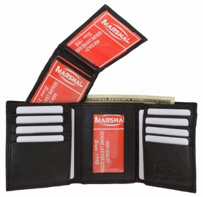 Dont Miss Out Mens Genuine Leather Wallet Lambskin "Flip" Trifold 1455