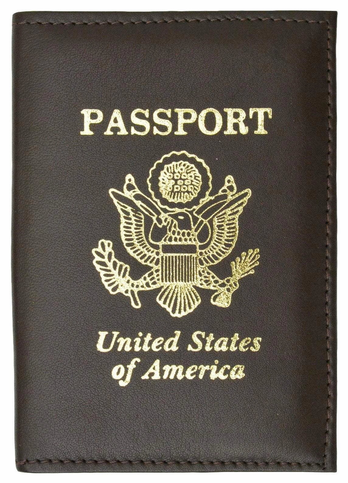 Online Deal Frenzy Grab Todays Deal Rfid Blocking Premium Leather United States Passport Holder Golden Print Emblem Rfid P 601 Usa (C)