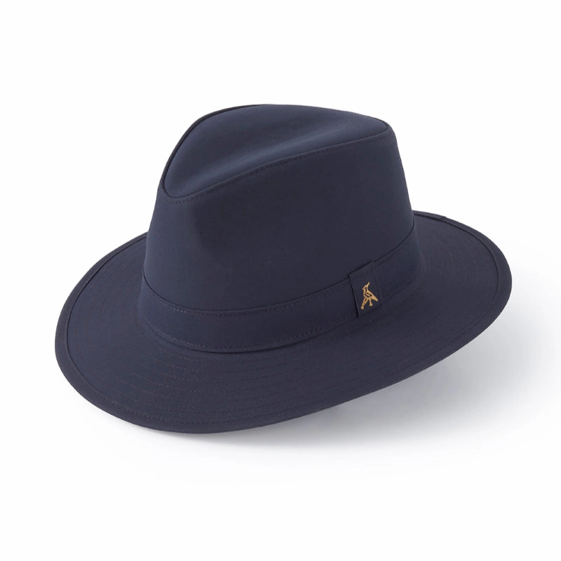 Hicks & Brown Darsham Wax Fedora Hat - Navy Shop Today Save
