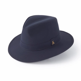 Hicks & Brown Darsham Wax Fedora Hat - Navy Shop Today Save