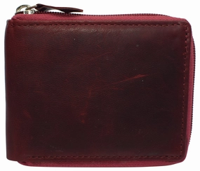 Trending Hot Picks Rfid Men'S Leather Zipper Wallet Zip Around Wallet Bifold Multi Card Holder Purse