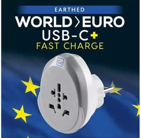 Exclusive Holiday Deal Go Travel World To Eu Usb-C Adaptor  (25W)