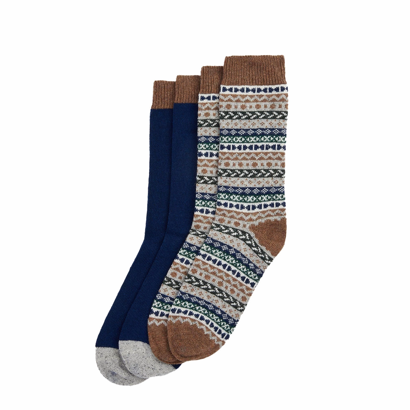Barbour Fair Isle Sock 2 Pack Green Loch Mix Trending Savings Now