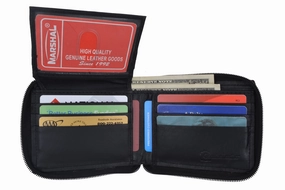 Grab It Before Gone Genuine Leather Men'S Zipper Zip-Around Organizer Bifold Wallet 1256 Cf