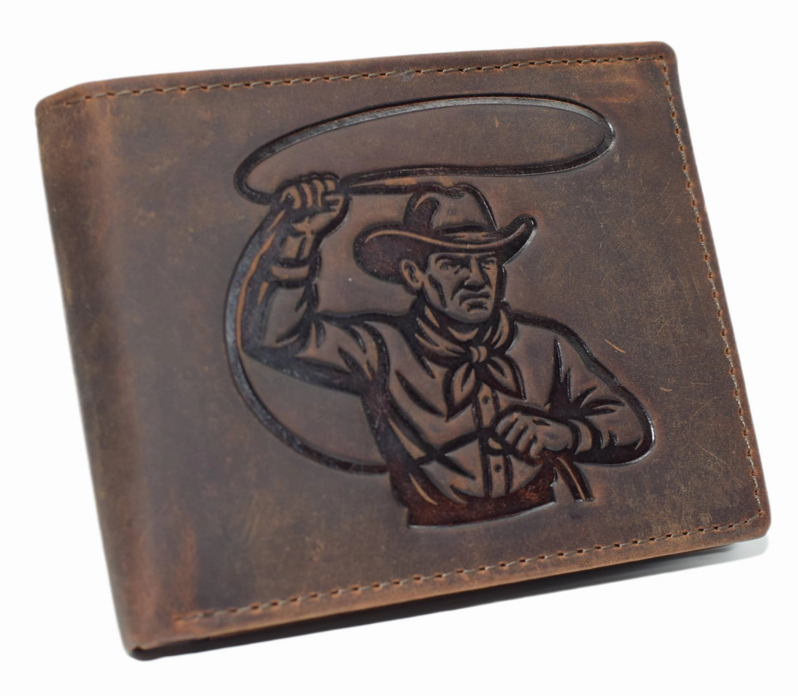 Limited Stock Hot Deal Today Only Hot Pick Marshal Cowboy Lasso Wallet For Men Western Bifold Rfid Blocking Distressed Leather Western Wallet