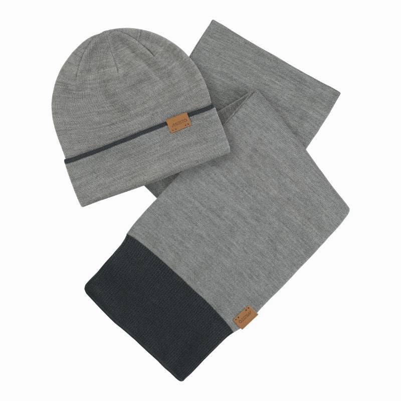 Price Slash Today Musto Tipped Beanie And Scarf Gift Set - Grey Melange