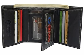 Vintage Buffalo Leather Men'S Rfid Trifold Wallet With Double Id Windows Trending Now Offer Special Steal Event