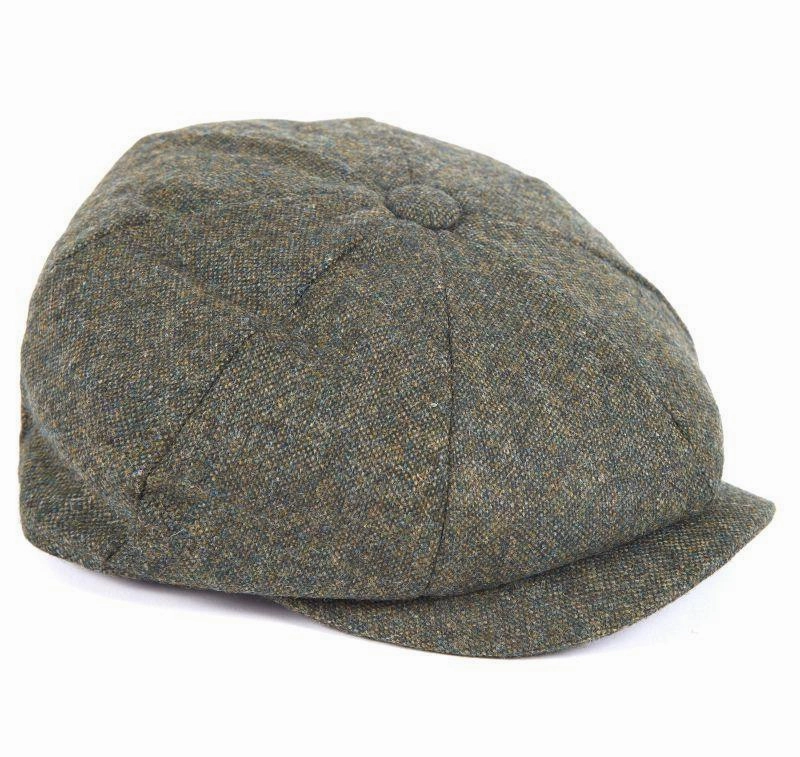 Barbour Thorne Mens Tweed Bakerboy Cap - Olive Hot Discount Deal