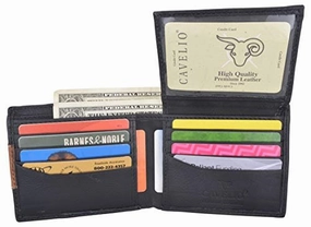 Today Only Savings Cavelio Men'S Premium Leather Bifold Card Id Holder Wallet