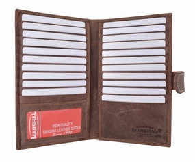Todays Steal Men'S Rfid Blocking Soft Vintage Genuine Leather Bifold Credit Card Holder With Button Closure Rfid1629Htc