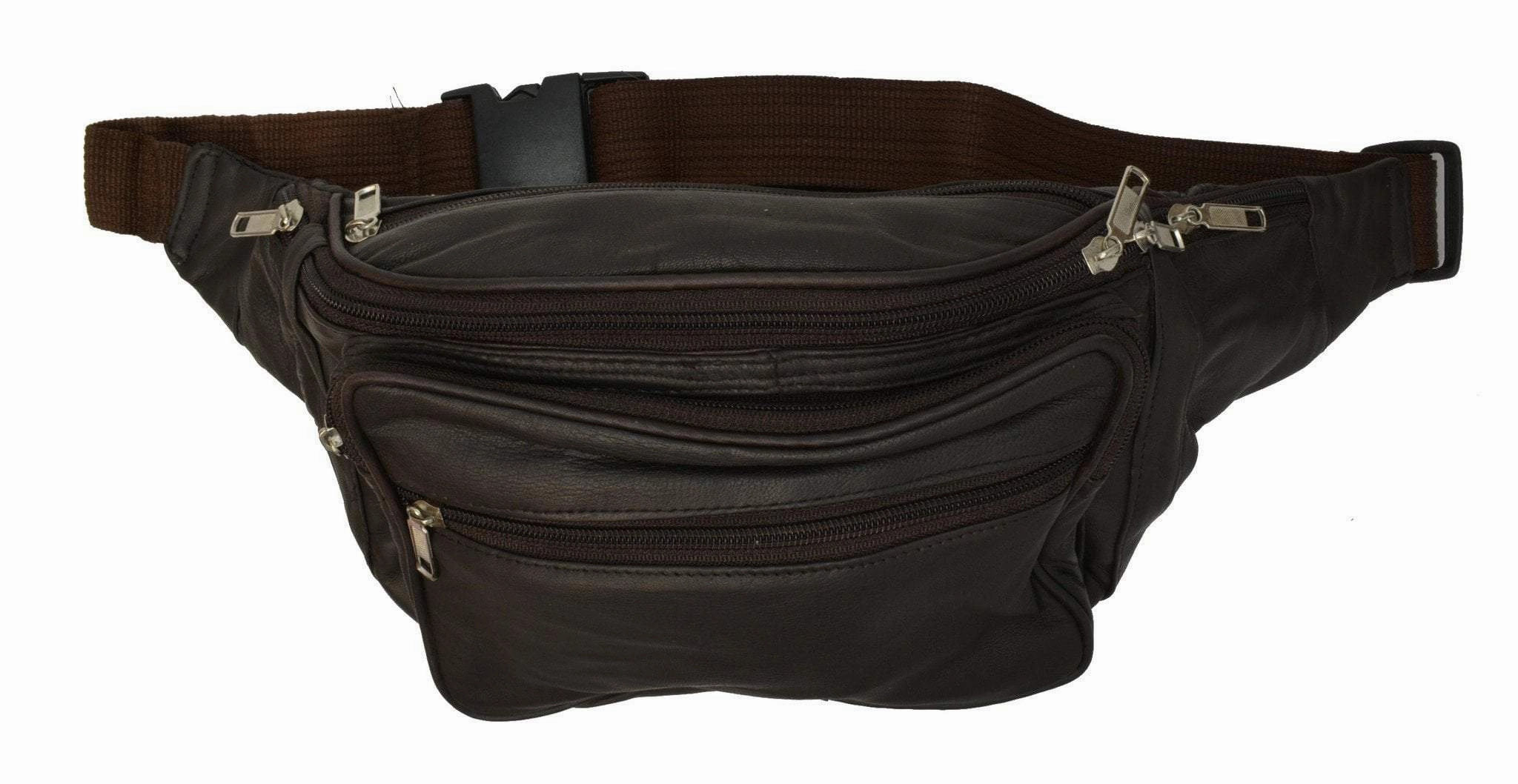 Grab It Before Gone Trending Savings Now New Design Large Multi Zippered Genuine Leather Fanny Pack Waist Bag 041