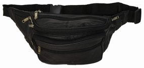 Clearance Event New Design Large Multi Zippered Genuine Leather Fanny Pack Waist Bag 041