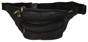 Clearance Event New Design Large Multi Zippered Genuine Leather Fanny Pack Waist Bag 041