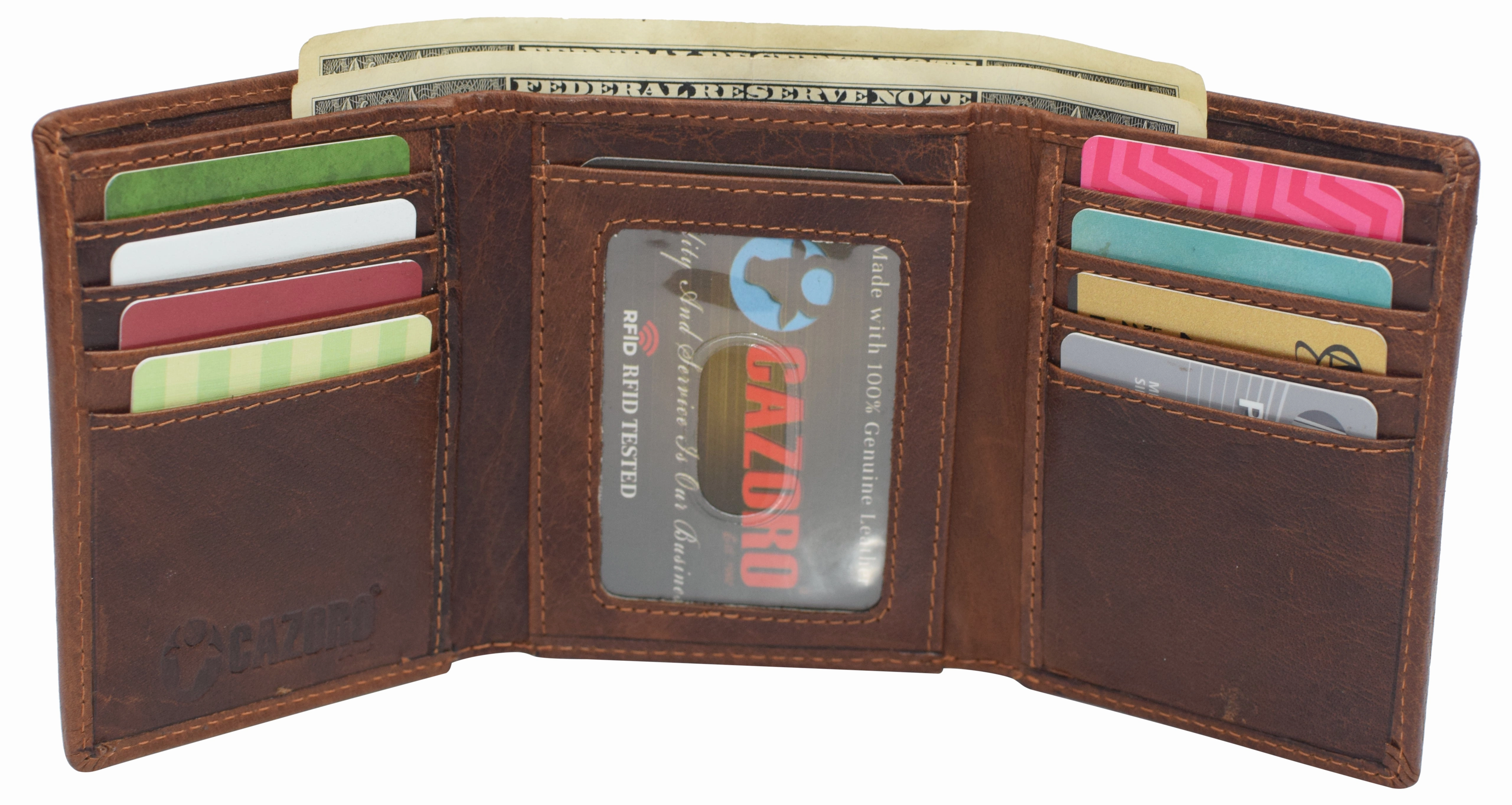 Hot Pick Sale Hot Sale Alert Real Buffalo Leather Wallets For Men - Rfid Blocking Slim Trifold Wallet With Card Slots