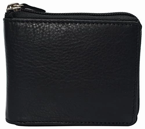 Rfid Blocking Mens Zip Around Wallet Cowhide Leather Zipper Bifold Today Only Offer Exclusive Online Discount