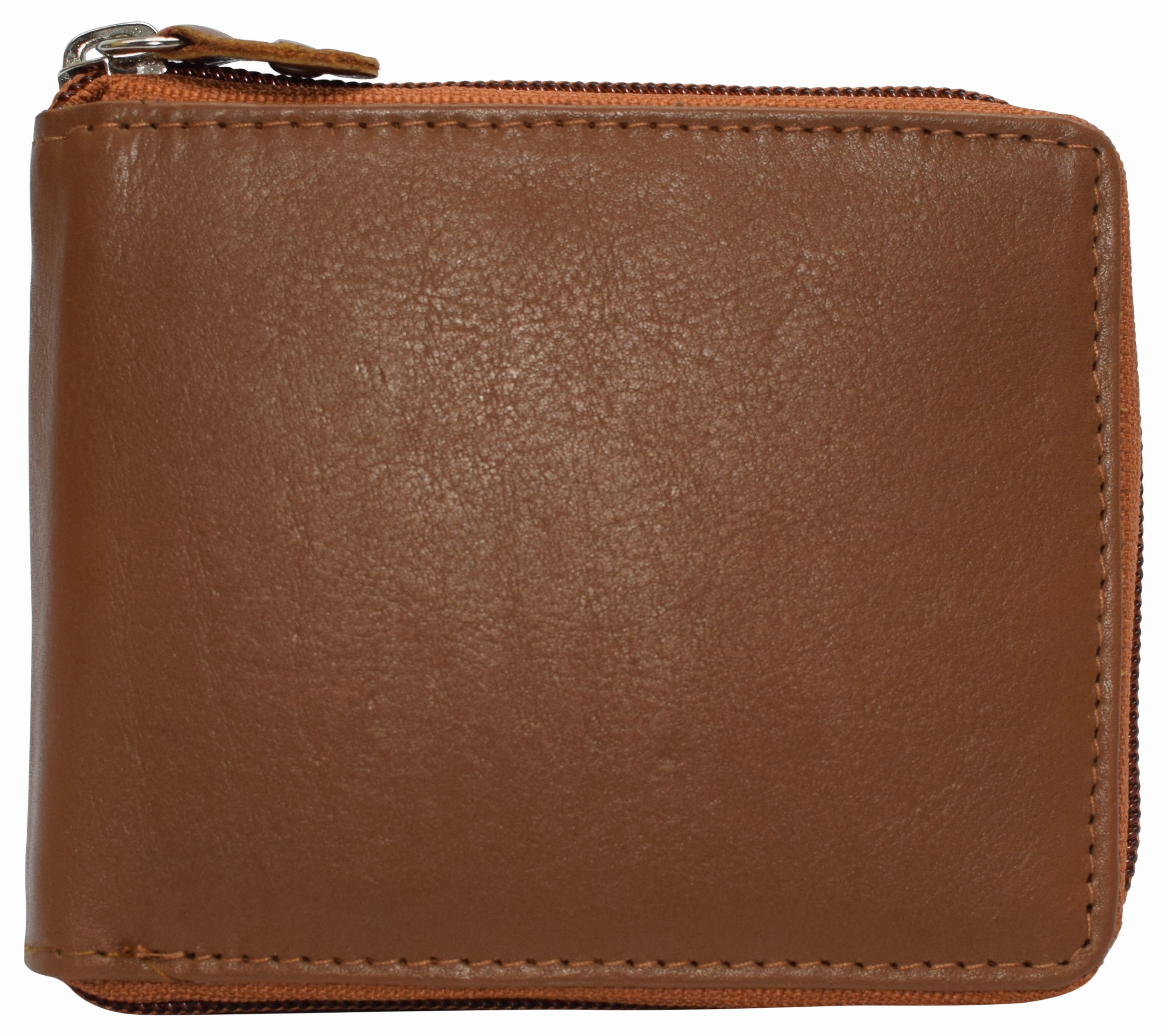 Rfid Blocking Mens Zip Around Wallet Cowhide Leather Zipper Bifold Sweet Deal Inside