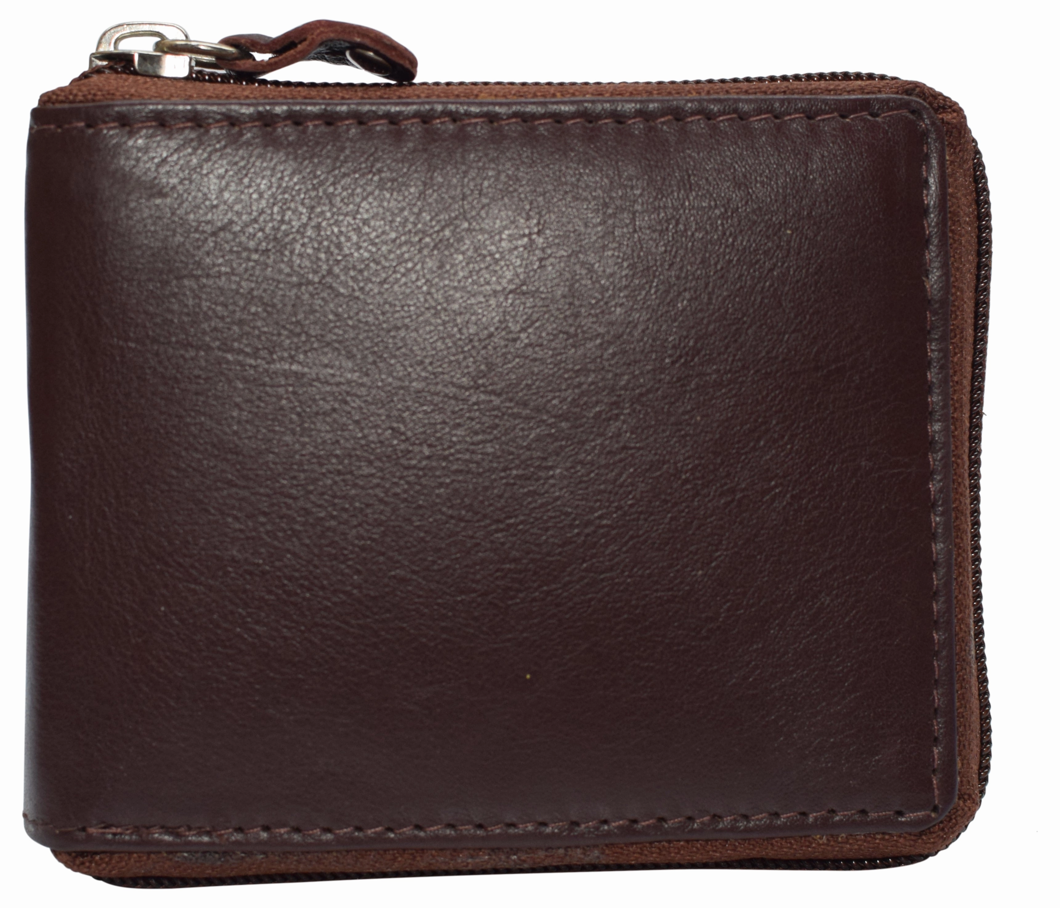 Todays Special Savings Limited Stock Hot Deal Rfid Blocking Mens Zip Around Wallet Cowhide Leather Zipper Bifold