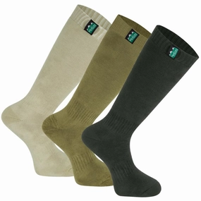 Ridgeline Cotton Work Full Length Socks (3 Pack) - Olive Multi Big Savings Alert