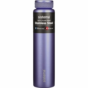 MustHave Clearance Best Deal Today Sistema Stainless Steel Water Bottle 280 Ml Purple