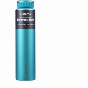 Shop Hot Picks Limited Stock Deals Sistema Stainless Steel Water Bottle 280 Ml Teal