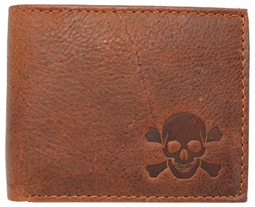 Skull Bone Rfid Blocking Real Leather Bifold Classic Wallet For Men Shop Hot Deals