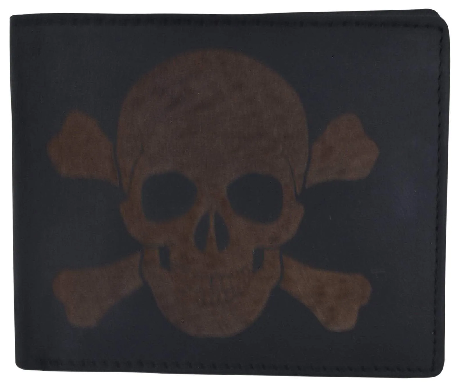 Skull Bones Logo Rfid Genuine Leather Credit Card Id Holder Bifold Wallet Perfect Gift Sale