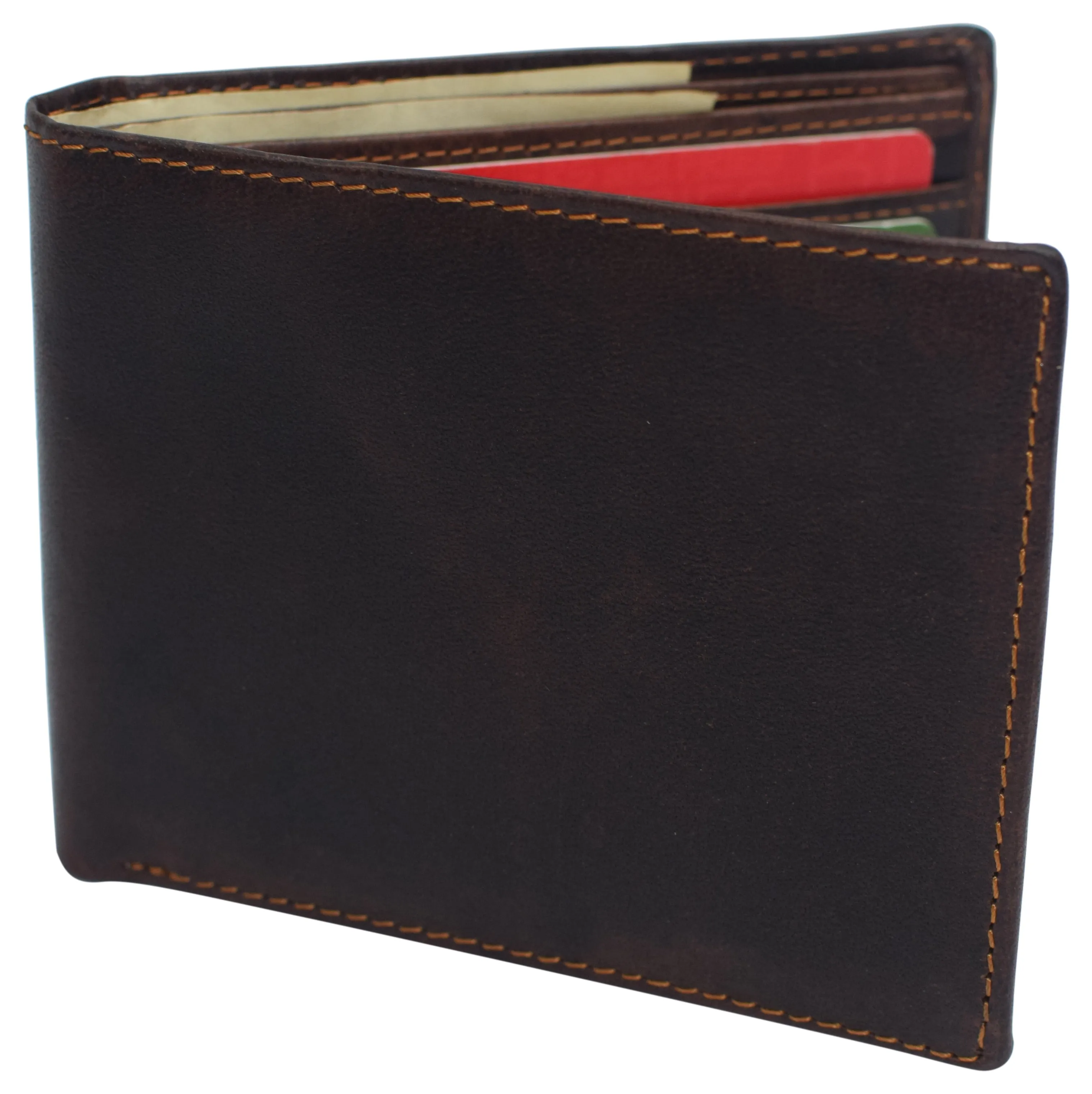 Limited Time Steal Slim Leather Bifold Wallets For Men - Minimalist Mens Wallet Rfid Blocking Card Holder With Id Window Gifts For Men