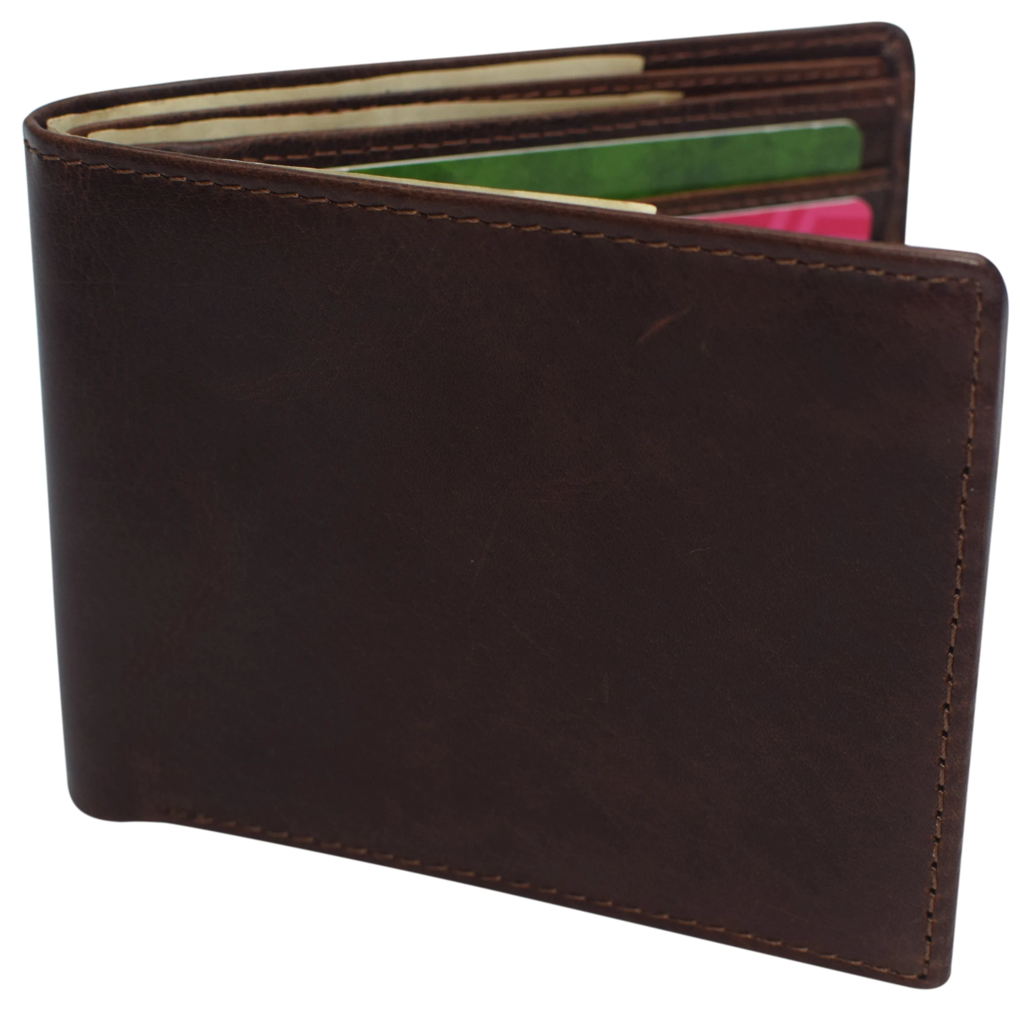 Slim Leather Bifold Wallets For Men - Minimalist Mens Wallet Rfid Blocking Card Holder With Id Window Gifts For Men Last Chance Steal Limited Stock Deals