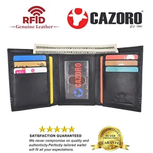 Flash Offer Today Clearance Sale Now Slim Rfid Blocking Trifold Wallet For Men - Genuine Leather By Cazoro
