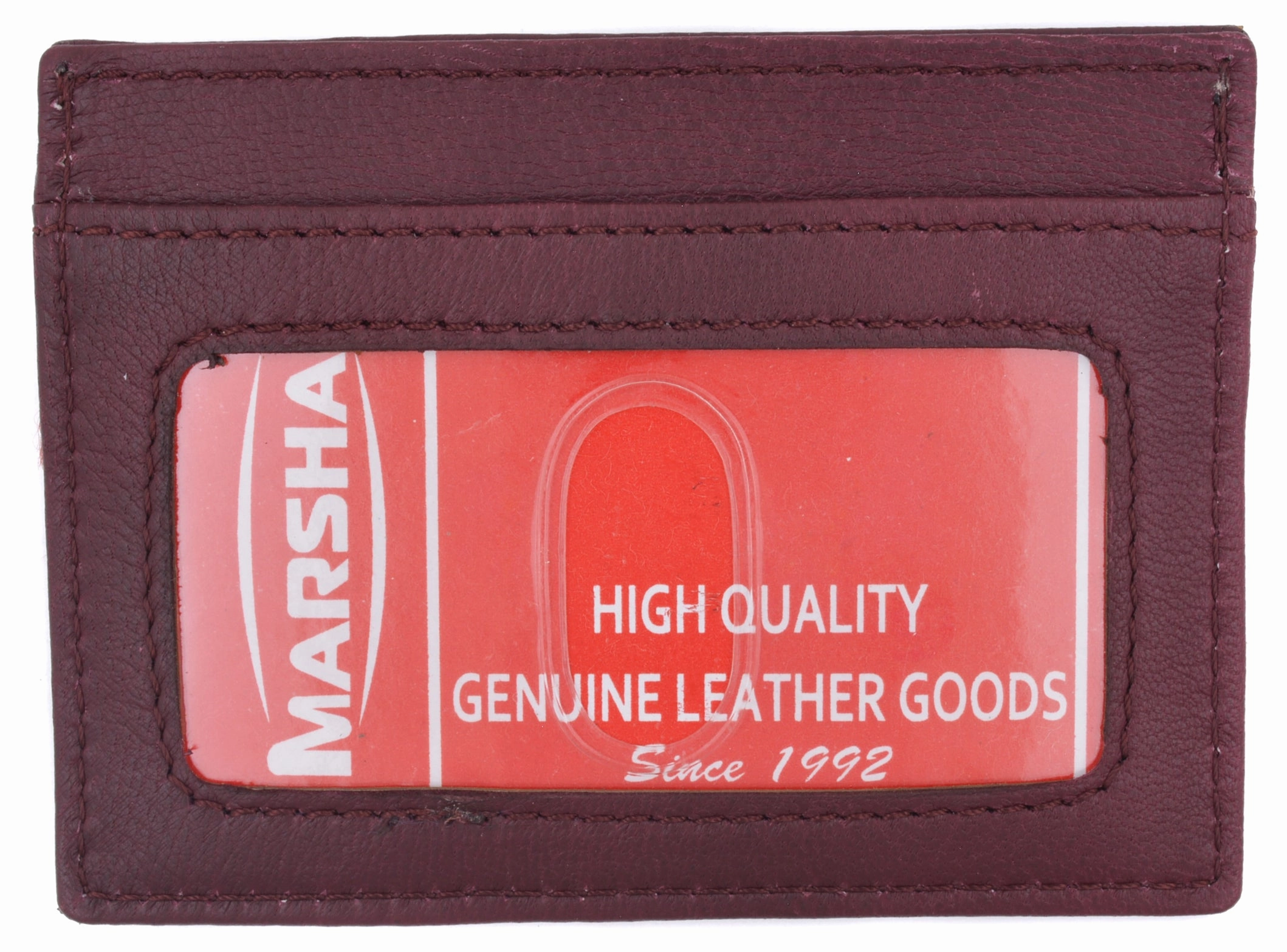 Mega Savings Now Slim And Sleek Genuine Leather Credit Card Holder With Id Window 270 Cf