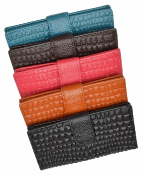 Slim Credit Card Holder New Fashion Croco Embossed Design With Snap Closure 118-268 (C) Grab It Before Gone Limited Edition Offer