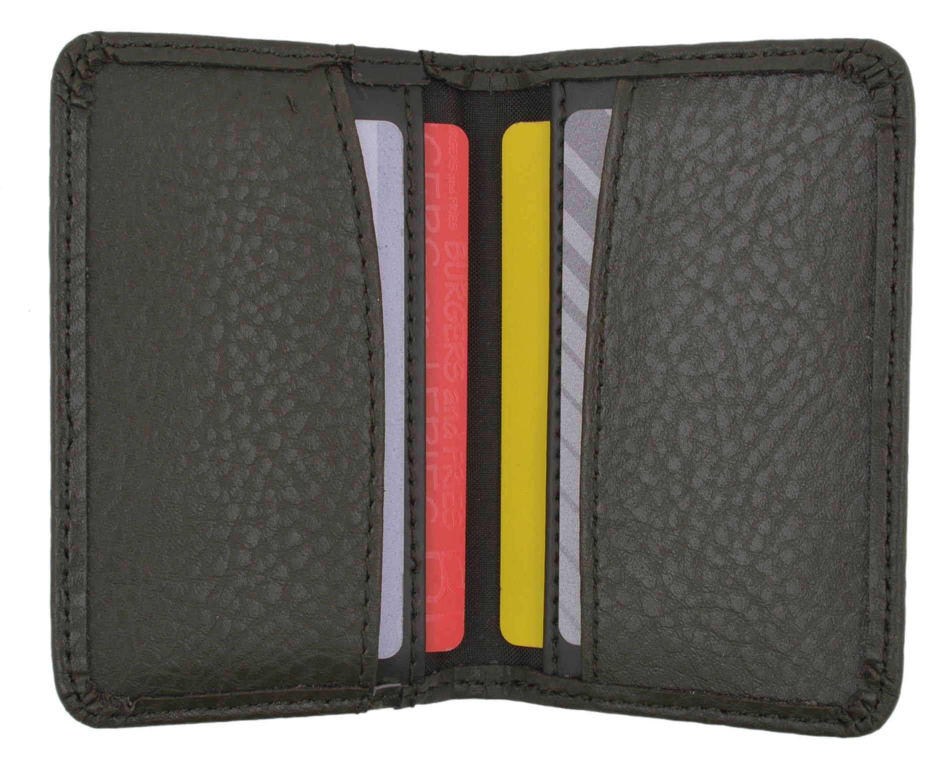 Slim Men'S Genuine Leather Small Credit Card Holder Green Tan Grab Your Savings Sweet Deal Inside