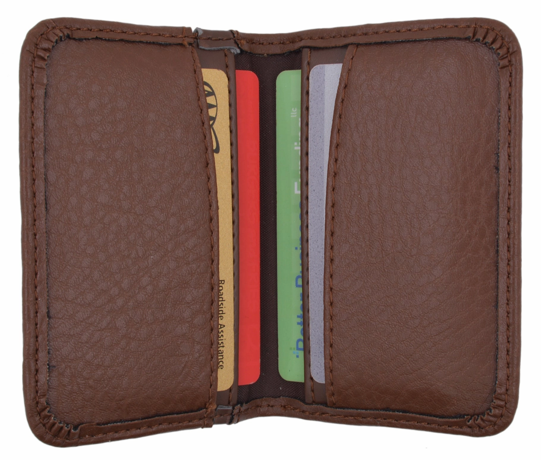 Slim Men'S Genuine Leather Small Credit Card Holder Green Tan Flash Deal Alert