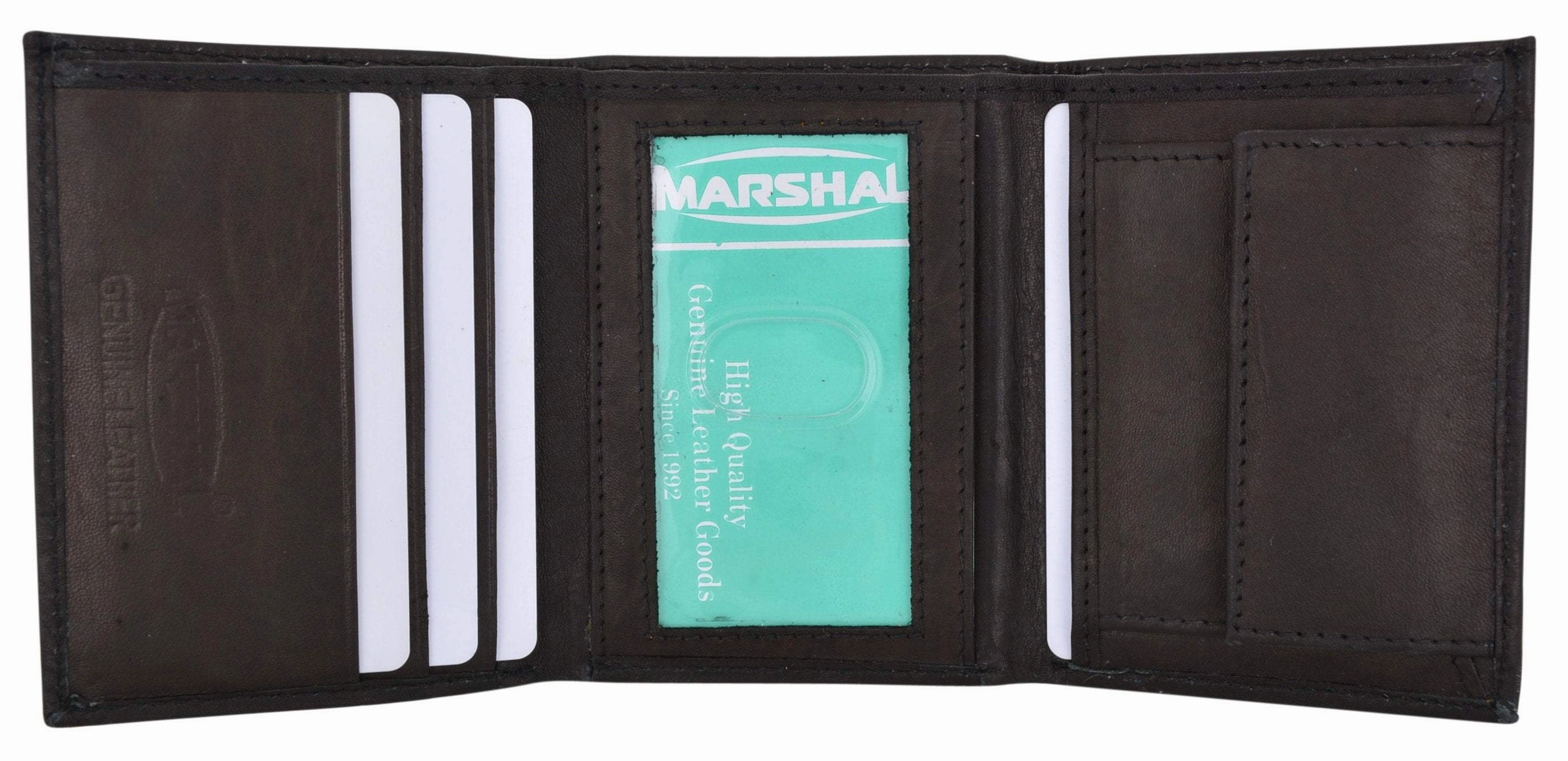 Trending Today Steal Hot Pick Deal Small Children Black Id Card Holder With Coin Pocket Trifold Genuine Leather Wallet Kids Mk300 (C)