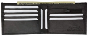 Best Seller Discount Soft Genuine Leather Credit Card Holder Wallet W/Zipper Pocket 1258
