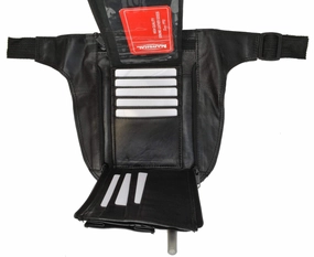 MustHave Items Solid Leather Travel Fanny Pack Waist Bag With Cellphone Pouch And Card Holder 036 (C)