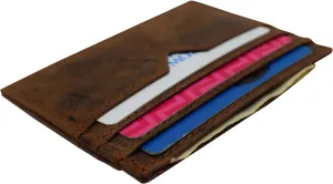 Shop Save Today Cazoro Personalized Minimalist Card Case Front Pocket Vintage Leather Rfid Wallet For Men