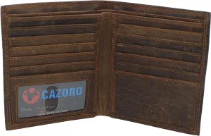 Exclusive Online Deal Flash Sale Alert Rfid Protected Premium Vintage Leather Bifold Hipster Credit Card Slim Wallet For Men (Brown)