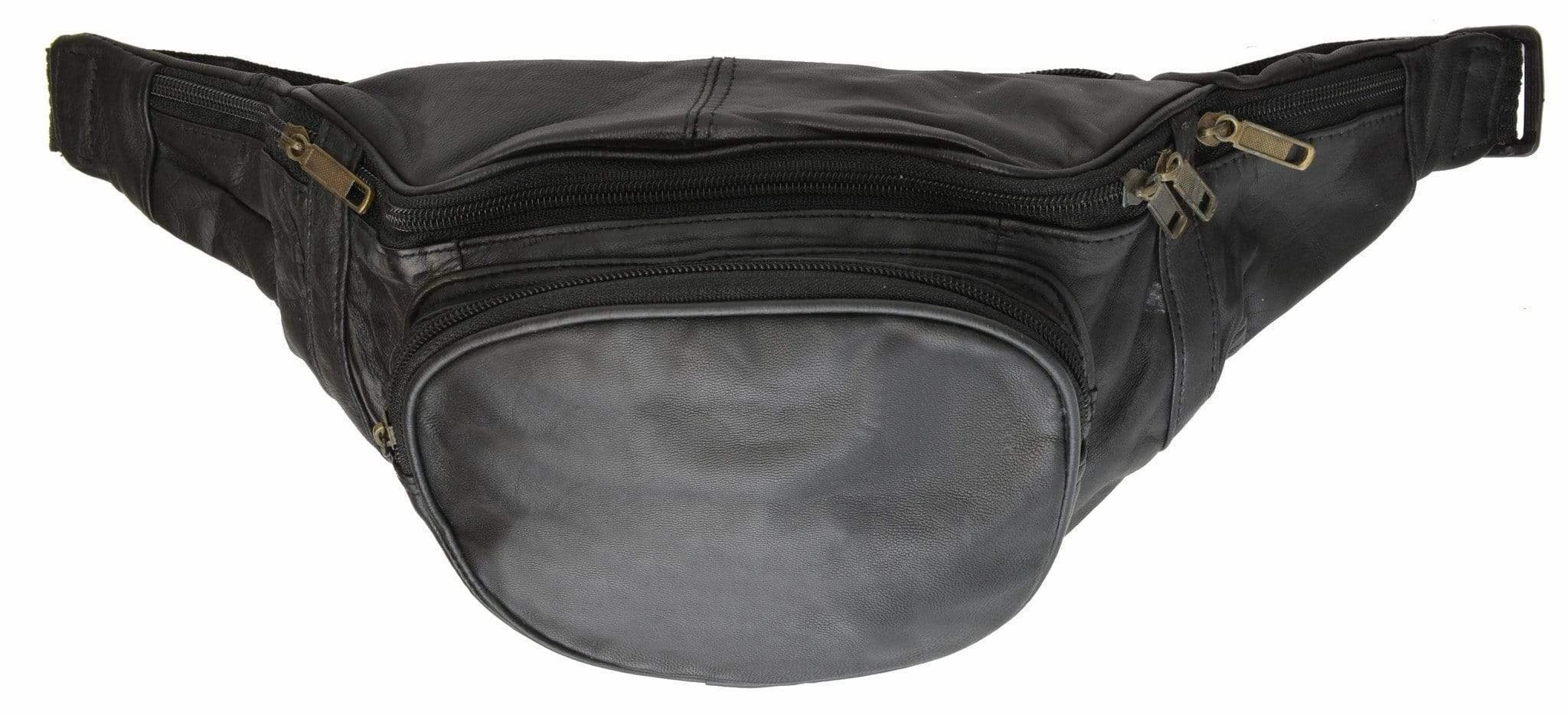 Genuine Leather Waist Bag Fanny Pack With Round Front Pocket And Adjustable Strap 030 (C) Flash Deal Alert