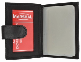 Marshal Leather Plastic Inserts Book Credit Card Id Holder Snap Wallet Black Trending Savings Now Mega Sale Now