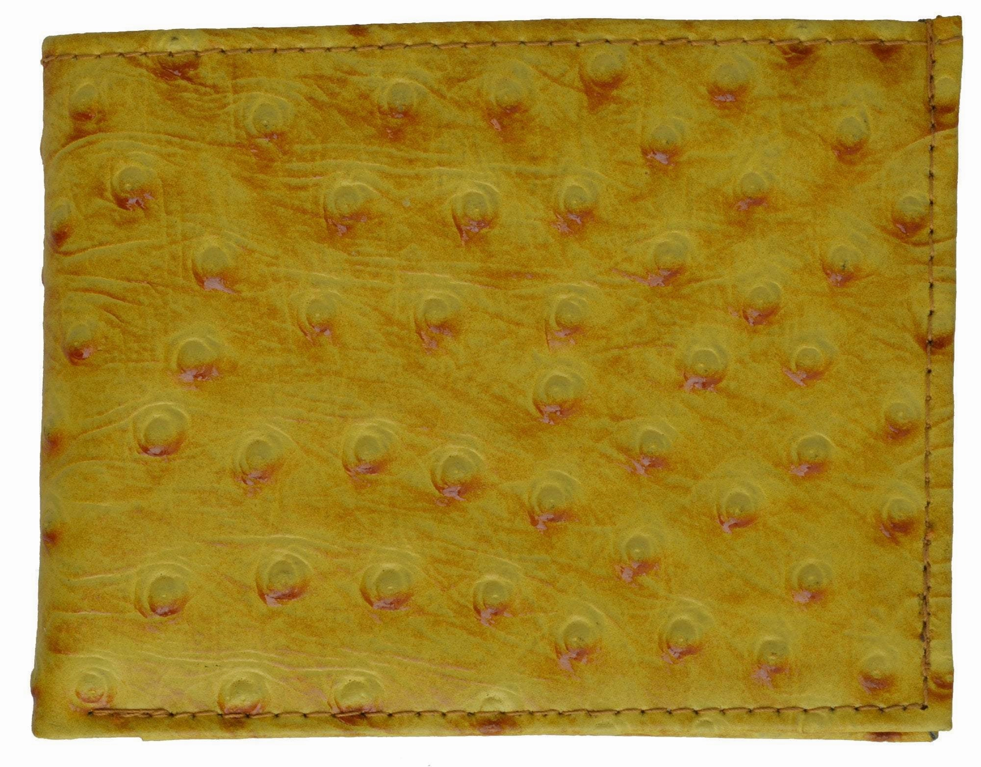 Trending Savings Now Grab It Before Gone Ostrich Print Cowhide Leather Bifold Wallet With Flip Id Window & Credit Card Slots 71053 Os