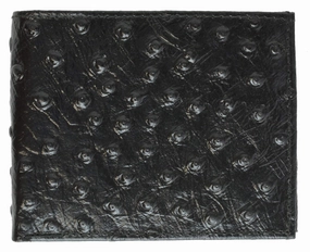 Best Seller Discount Shop Grab Savings Ostrich Print Cowhide Leather Bifold Wallet With Flip Id Window & Credit Card Slots 71053 Os