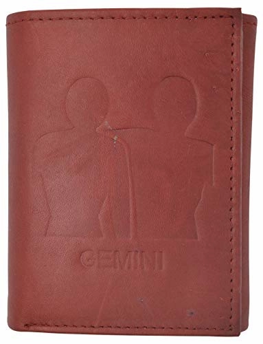 Deal of the Day Gemini Zodiac Sign Bifold Trifold Genuine Leather Men'S Wallets