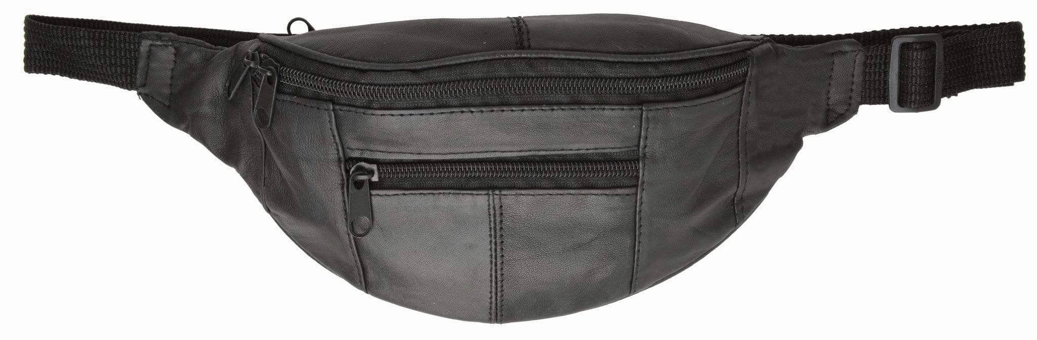 Hot Offer Frenzy Flash Sale Alert Genuine Leather Slim Waist Pack Pouch With Zippered Pockets 007 (C)