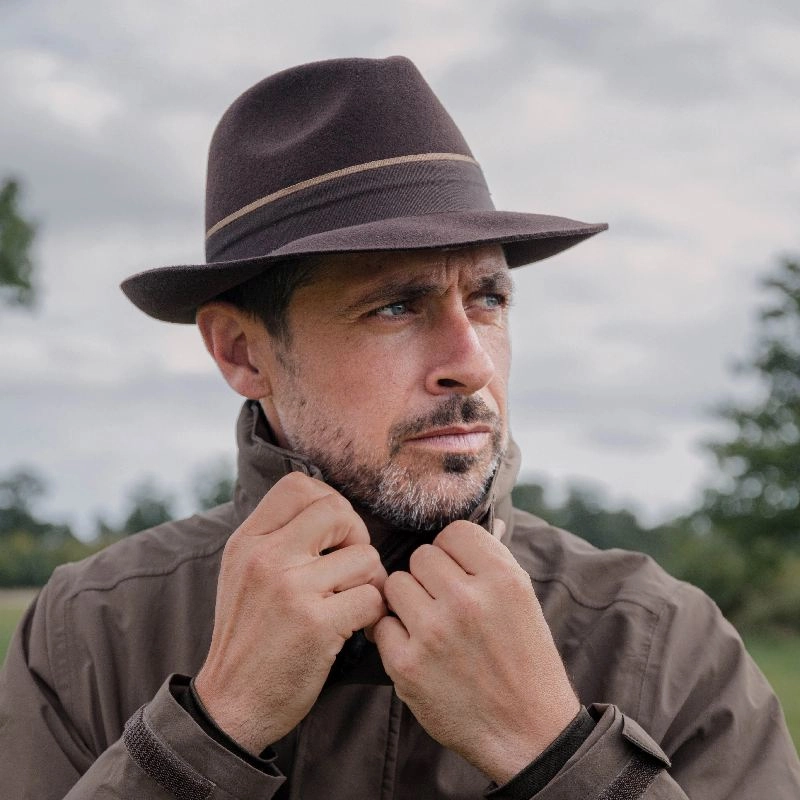 Limited Time Discount Hicks & Brown Wingfield Mens Trilby - Dark Brown