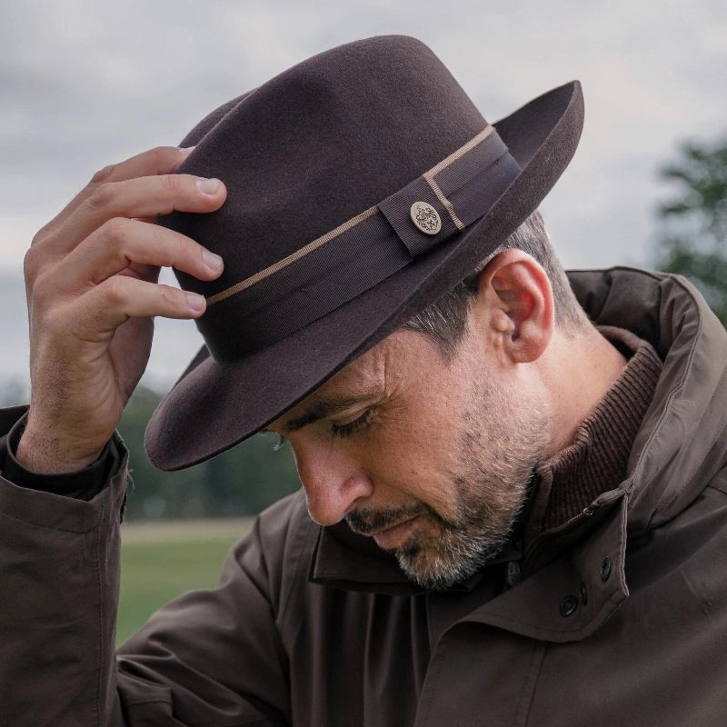 Hicks & Brown Wingfield Mens Trilby - Dark Brown Trending Today Steal