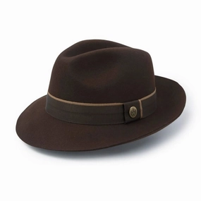 Hicks & Brown Wingfield Mens Trilby - Dark Brown Flash Discount Today Clearance Alert Now