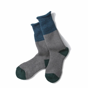 Rototo Chunky Pile Boot Socks Dark Blue / Gray Save More Now