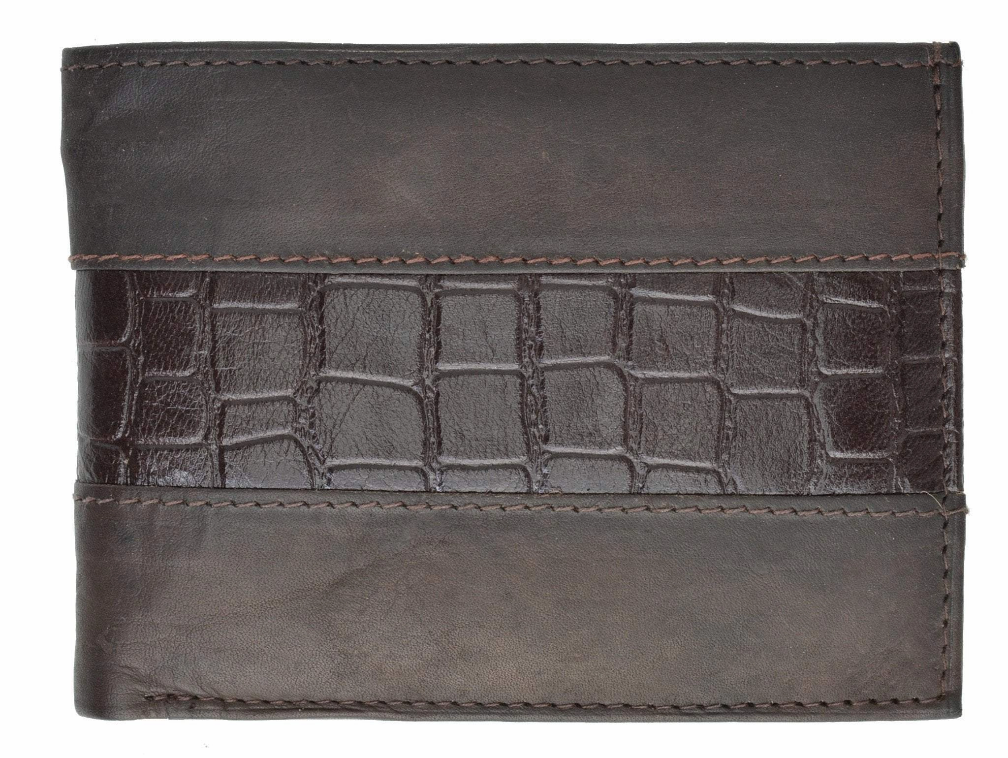 Special Series Genuine Leather Mens Double Flap Up 4 Id Windows Bifold Wallet 5532 Cf Grab the Deal Now Hot Sale Today